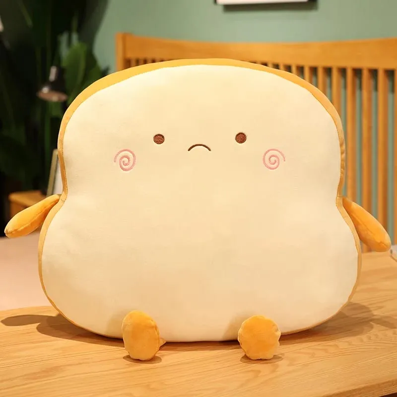 45x40cm Sop Bread Food Plush Pillow Stuffed Emotion Happy Smiling Squishy Seat Cushion Throw Pillow Lumbar Support Man Gift