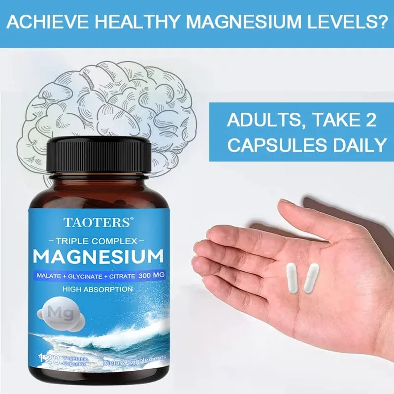 Magnesium Malate + Glycine + Magnesium Citrate 300 Mg - Supports Heart Health and Muscle Function; Improves Energy Mood — image 6