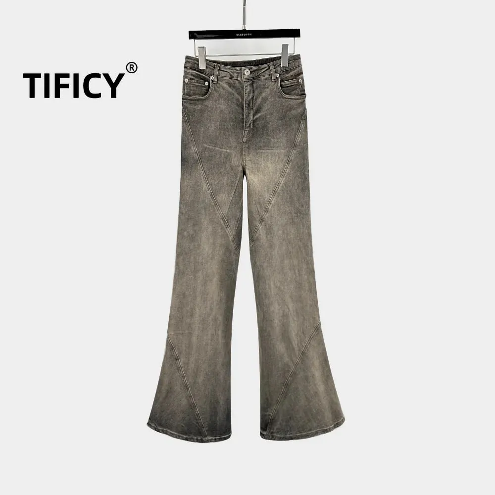 High Street Flare Jeans Men's Gray Denim Pants — image 6