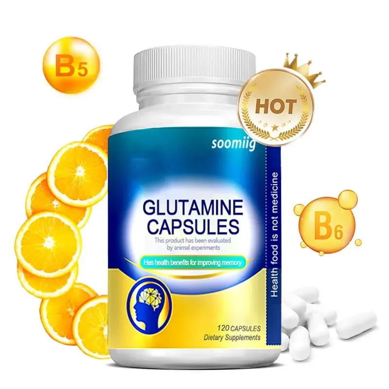 L-Glutamine - Supports Digestive Gut Health and Promotes Muscle Growth and Recovery Improves Immunity - 120 Capsules — image 1