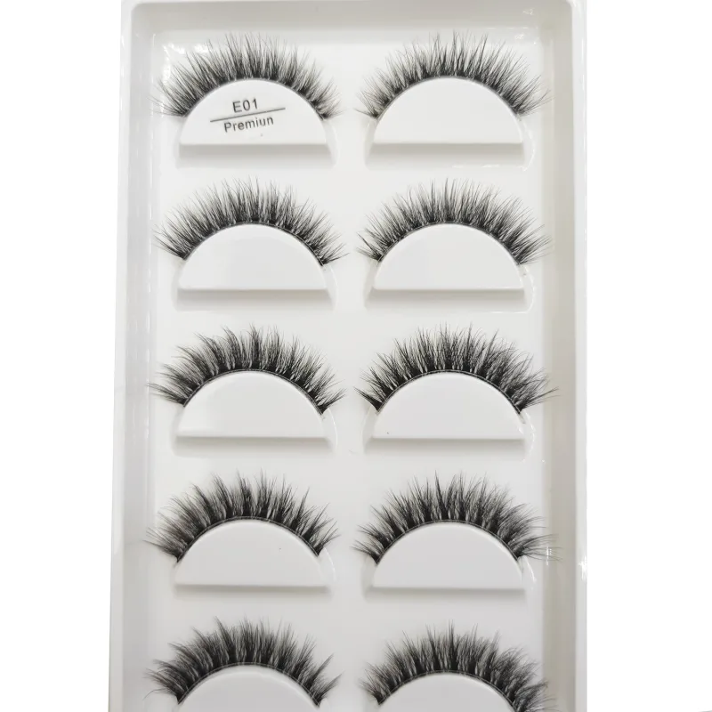 Transparent 3D Mink Eyelashes Natural Clear False Eye Lashes Soft Invisible Eyelash Wispy Makeup Faux Cils H13 X08 5 Pairs