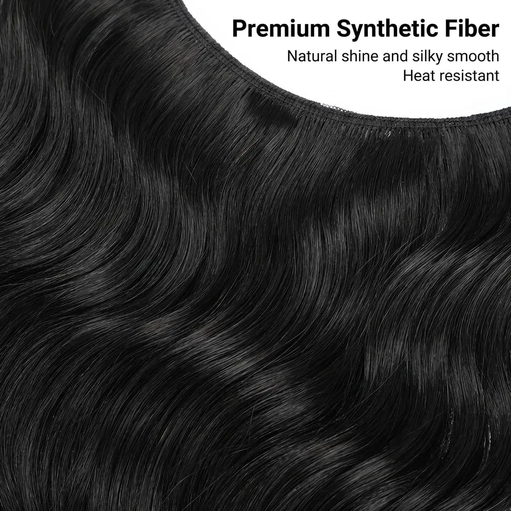 Extensões de cabelo de fio invisível de 32 polegadas, preto encaracolado, sem clipe, uma peça de cabelo sintético para mulheres, natural, longo, resistente ao calor — image 4