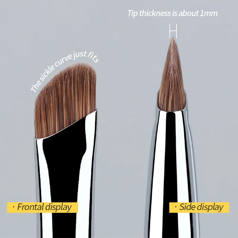 5/1pcs Sickle Eyeliner Brush Ultra Thin Oblique Angle Flat Head Eyebrow Brush Knife Edge Makeup Brush Liquid Eyeliner Brushes — image 3