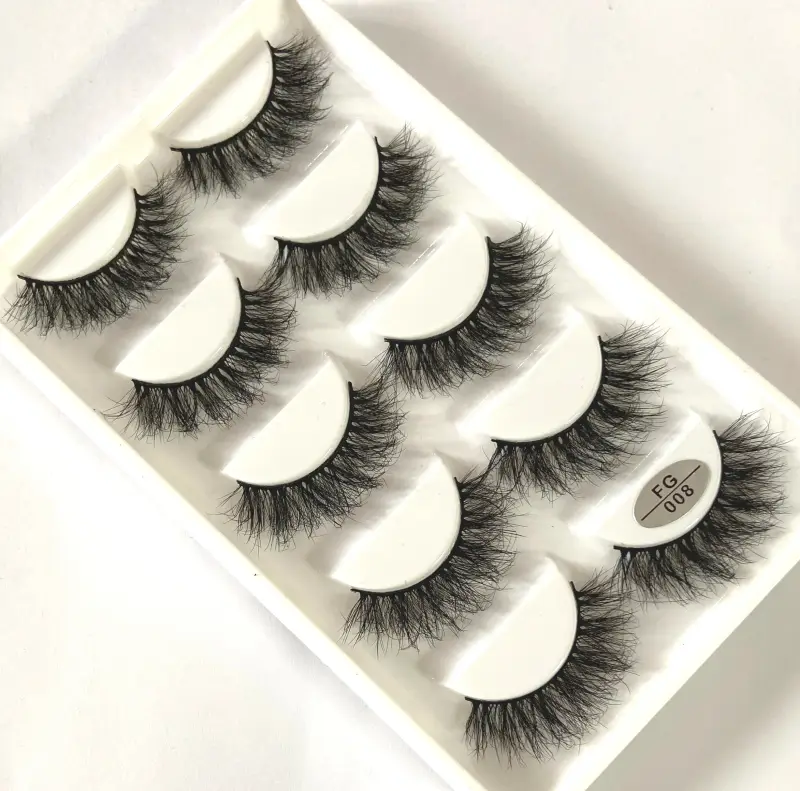 5Pairs Handmade Mink Lashes Short False Eyelashes Dense Natural Long Messy Eye Lashes Reusable Stage Makeup Eyelashes — image 2