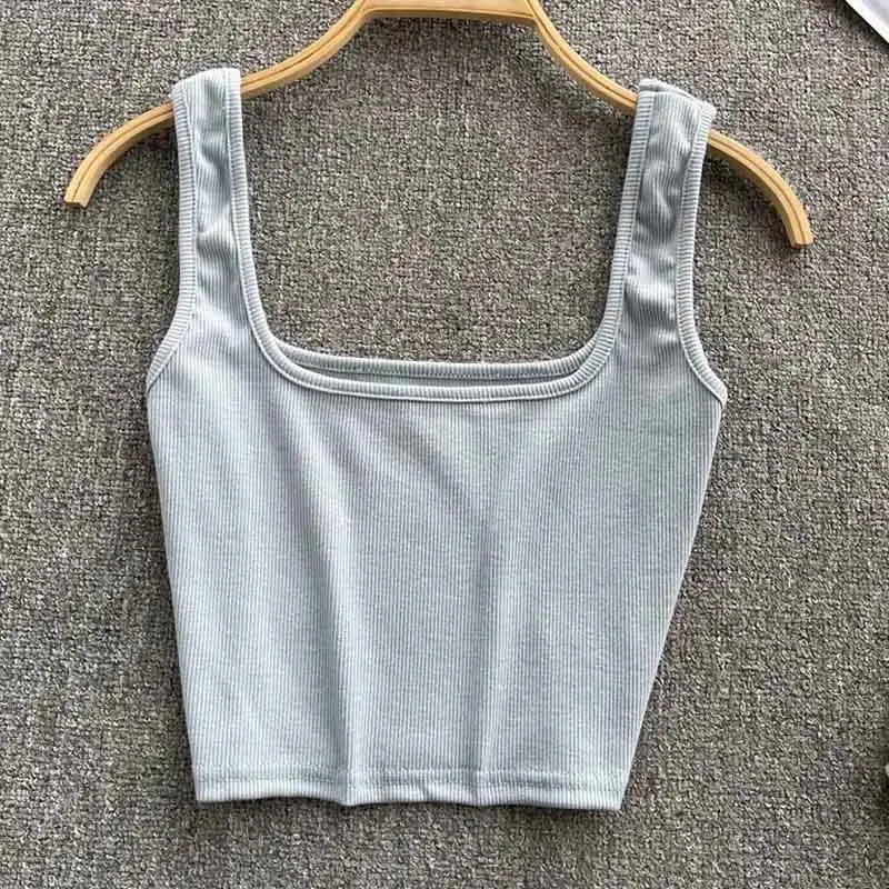 Tank Top Women Sexy Backless Y2k Top Slim Fit Bottoming Blouse Solid Crop Top Sleeveless Camis Mujer — image 11
