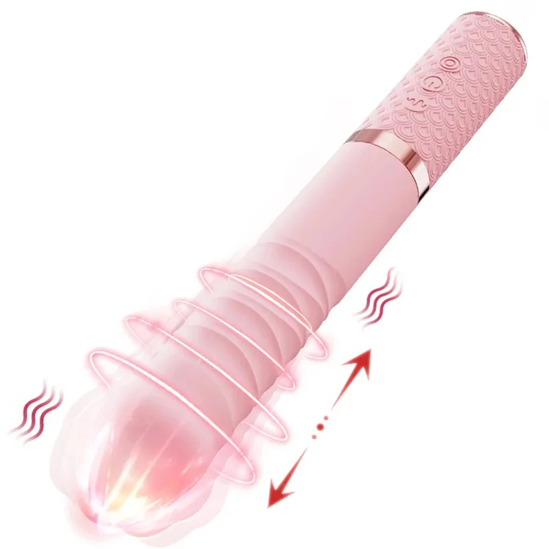 Thrusting Vibrator G Spot Clitoral Vibrator Waterproof & Rechargeable Realistic Silicone Dildo Vibrator Rose Sex Toys for Women — image 7
