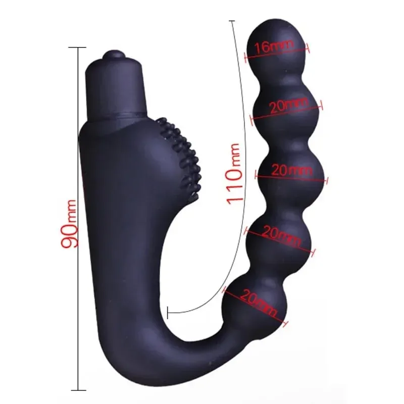 Beads Vibrating Prostate Massager Anal Plug Waterproof Motors 10 Speeds Stimulation Butt Anus Silicone Men Women Sex Toys