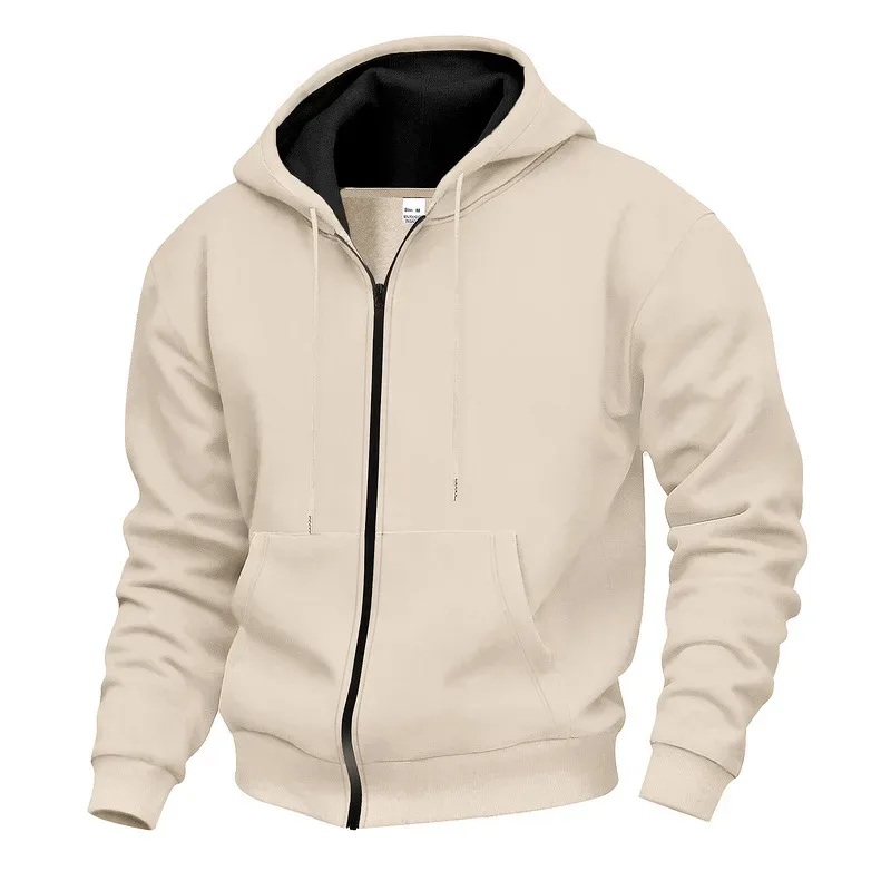 Baru 2026 Musim Gugur Kasual Lelaki Lengan Panjang Zip Bertudung Kot Sweatshirt Fesyen Lelaki Luaran Pakaian Sukan Jaket Hoodies