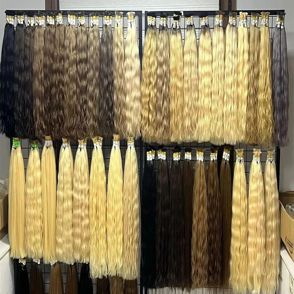 Extensiones de cabello humano 100% Real sin trama, cabello humano Remy a granel, cabello indio virgen negro Natural sin procesar, trenzado para mujeres — image 5
