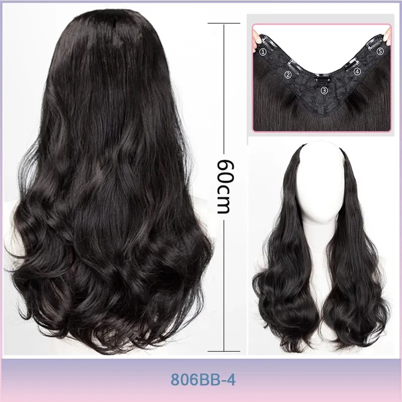 Part Synthetic Clip In Hair Extension Long Thick Curly Natural Blonde Flase Hair Hairpieces For Women Heat Resistant — image 8