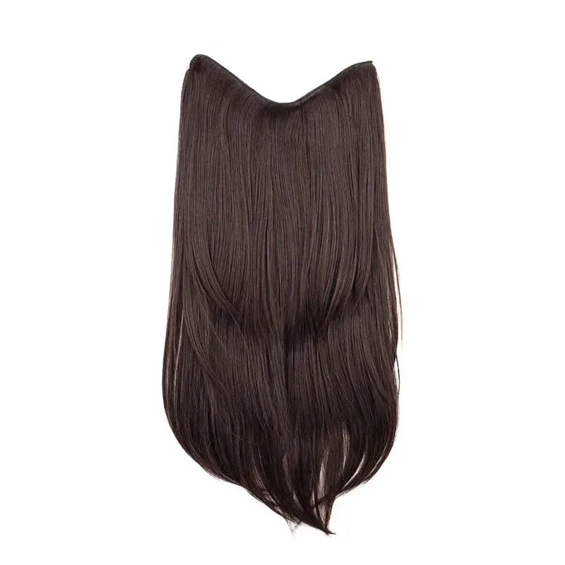 22Inch Synthetic Long Micro Curly Layered Hair Extension Patch Natural Looking Invisible One Piece Wig for Women — image 9