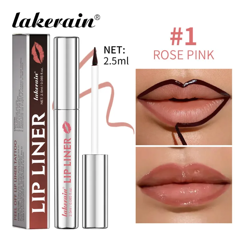 Lakerain descascar delineador labial à prova d'água, delineador labial à prova de manchas, cor de longa duração, não desbota, hidratar, nutrir, maquiagem de contorno labial