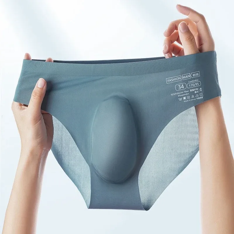 Men's Ice Silk Seamless Briefs Summer New Ultra-thin Transparent Sexy Quick-drying Trendy Breathable Underwear Panties — image 4