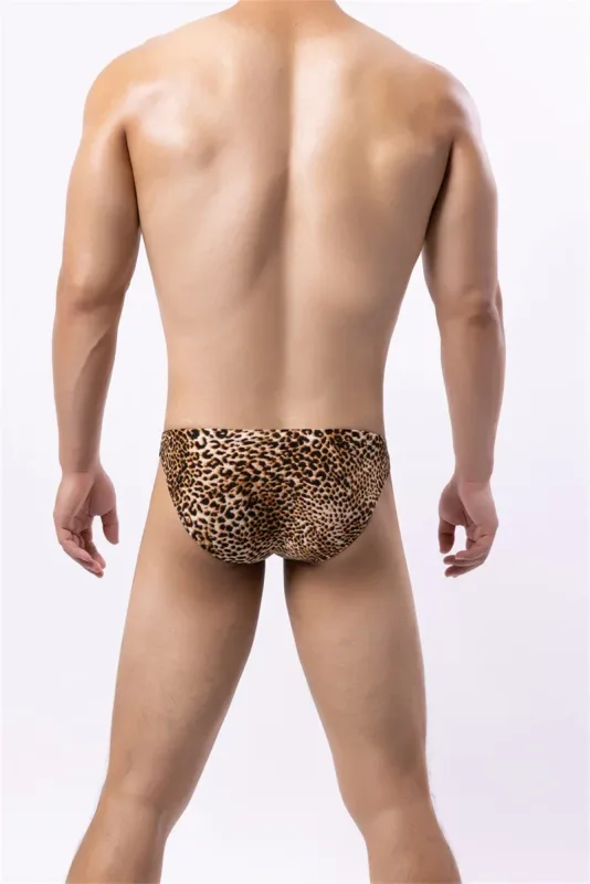 Sexy Men's Briefs Underwear Leopard Pattern Low Waist Soft Slip Briefs Lingerie Underpants Pouch Tangas Sexis De Hombre — image 15