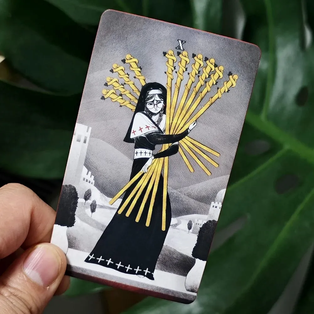 Secret Mirror Tarot Deck 10.3*6cm 78 Pcs Rider Tarot Cards with Red Gilded Edges Guidebook — image 5