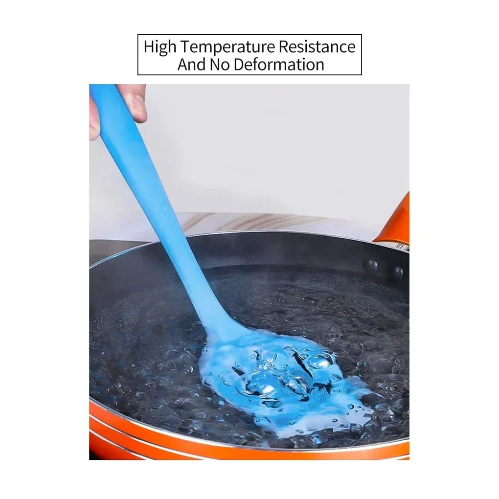 Color Silicone Kitchen Ware Non-stick Set Cooking Utensils Tools Egg Fish Frying Pan Scoop Fried Shovel Spatula Cooking Utensils — image 5