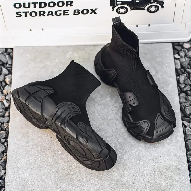 Outdoor Men Casual Boots Designer Soft Sneakers Winter Breathable Men‘s Socks Shoes Slip-On Flat Lightweight Walking Sport Shoes
