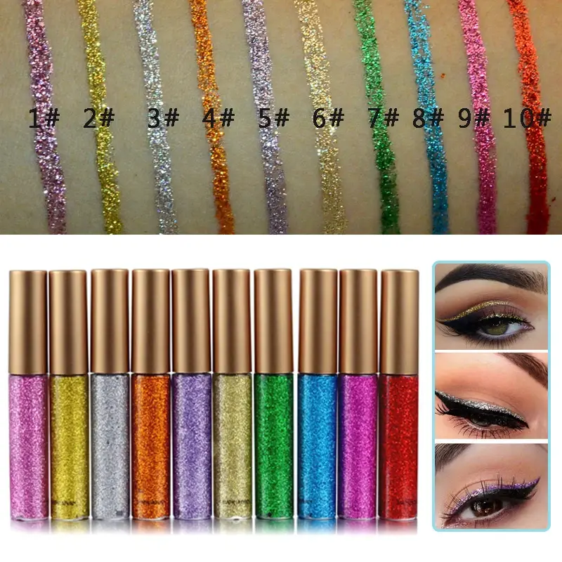 1pcs New Sexy Shining Glitter Liquid Eyeliner Pencil Diamond Shimmer Eye Liner Rose Gold Color Eyeliner Makeup for Eye Cosmetics — image 2