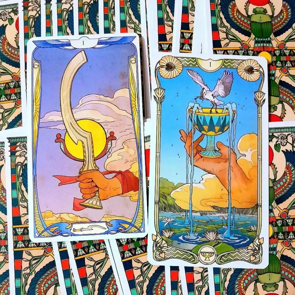 10.3*6cm Egyptian Art Nouveau Tarot 78 Pcs Cards — image 3