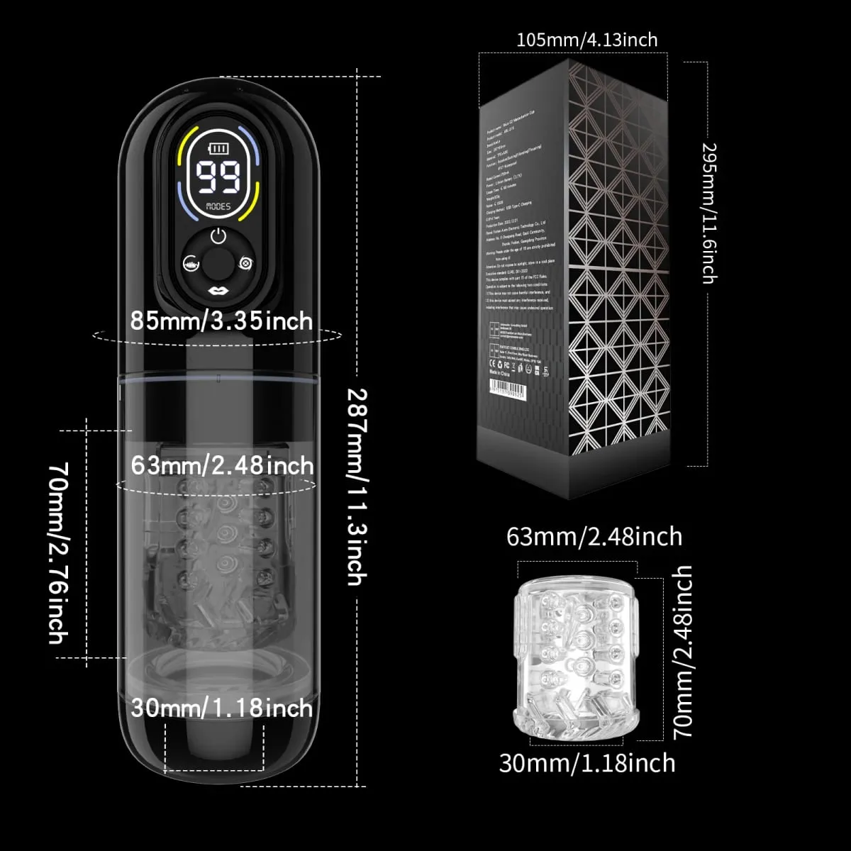 Tự Động Nam Masturbator Dương Vật Bơm Đâm Xoay 9 Rung Hút Liếm Chế Độ Thị Giác LCD Túi Âm Hộ Đồ Chơi Tình Dục Người Lớn — image 6