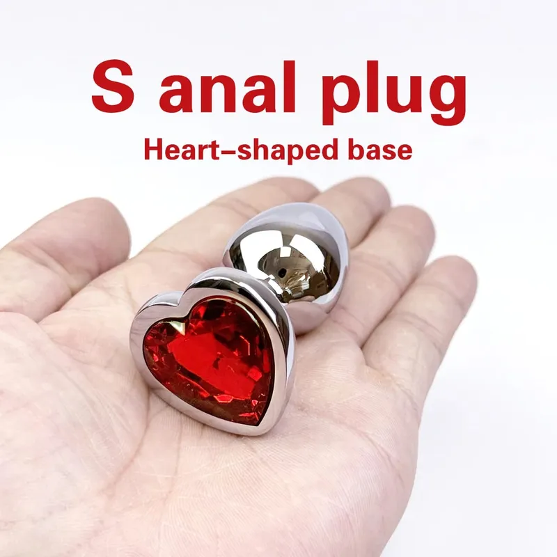 Heart-shaped metal anal plug Beginner's anal plug Anal massage dilator Adult couples sex toy Masturbation stimulation tool — image 9