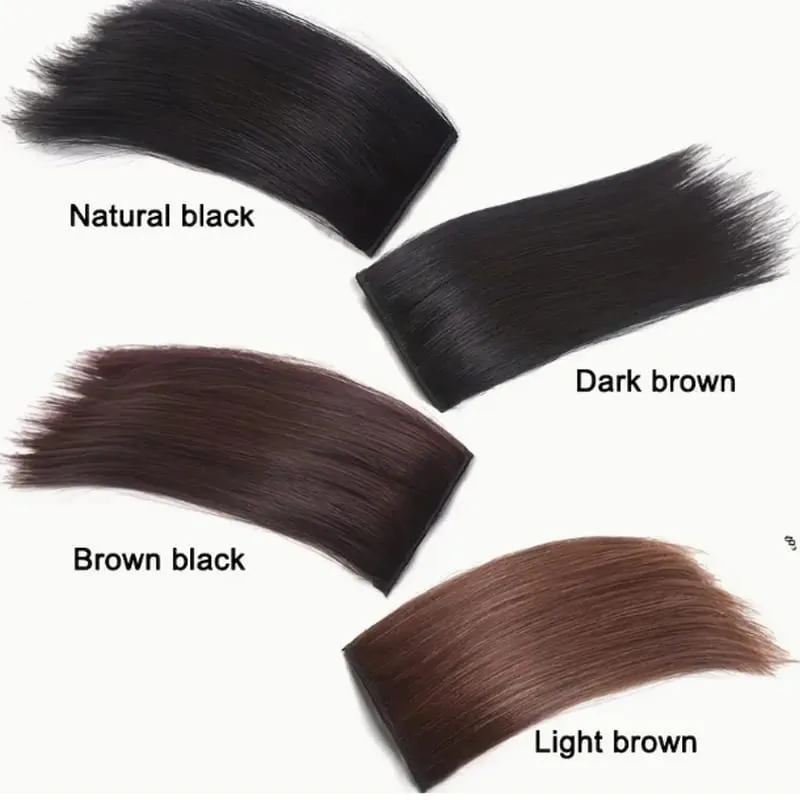 4Inch Synthetic Clip In Hairpiece Hairpin One Piece Seamless Artificial Hair Pad Black Natural Hair Extensions Fake for Women — image 4