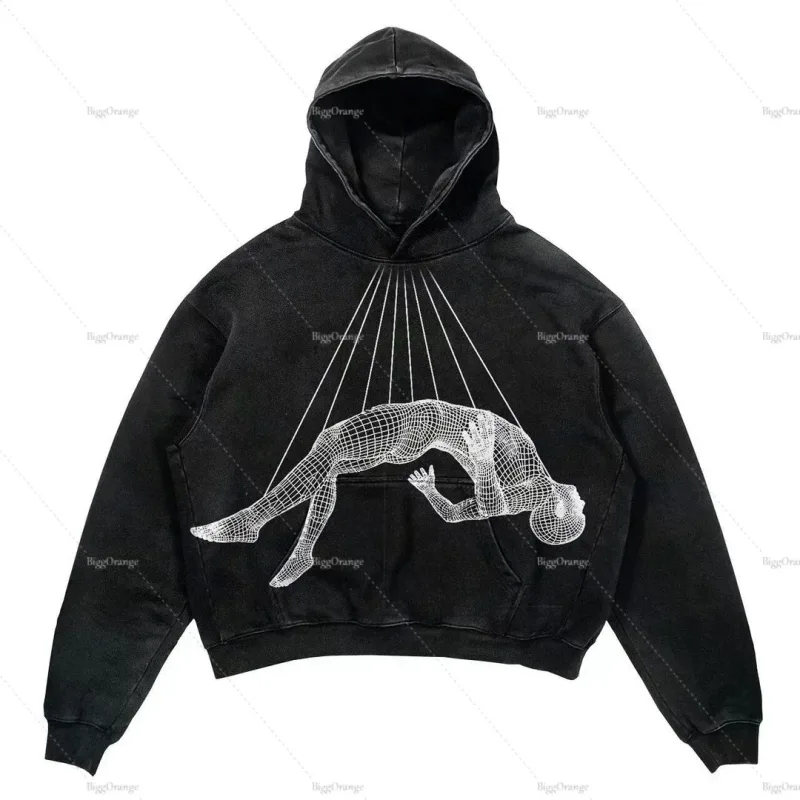 Harajuku Thickened letter print Oversized Hoodie Y2k Goth Hoodies Women Streetwear Tops Sweatshirt grunge Clothes Men Clothing — image 12