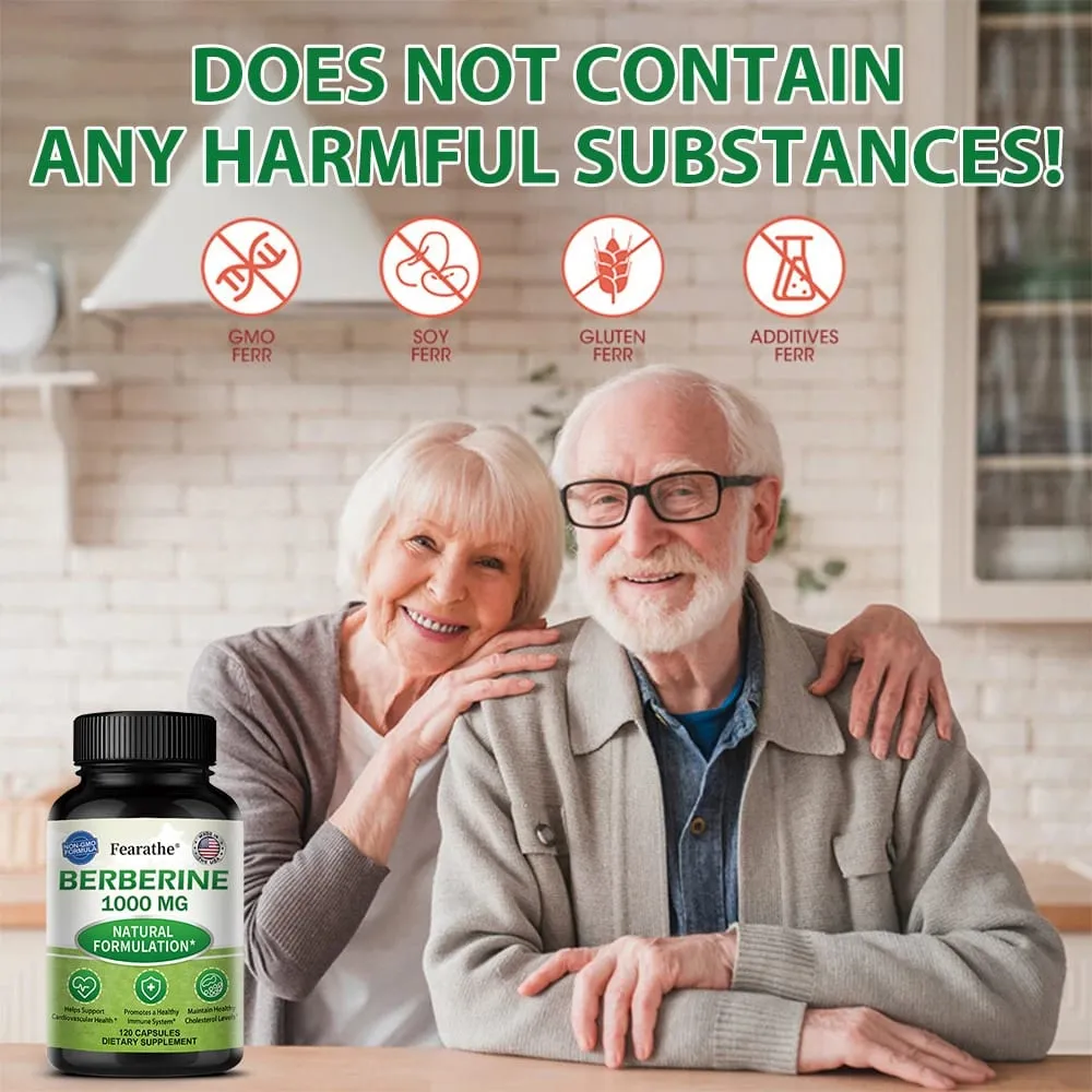 Berberine Supplement 1000 mg - Supports Heart Health Immune System GI Health Cholesterol - Gluten Free Dairy Free — image 5