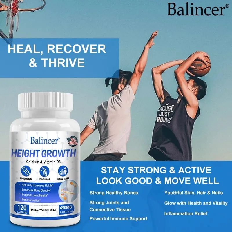 Bone Growth - Growth Supplement for Adults and Children - Grow Taller Increase Bone Density Reduce Bone Loss Osteoporosis