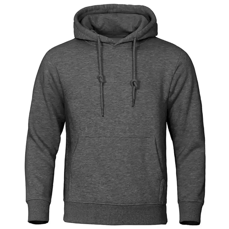 Autumn Winter Men Fleece Warm Mens Sweatshirt Casual Solid Color Streetwear Pullovers Sport School Fashion Hot Sale Hoodies — image 5