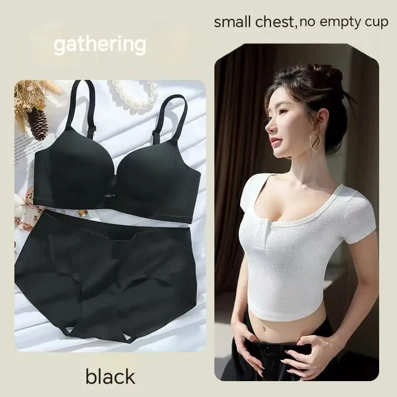 Sexy Seamless Push Up Lingerie For Women Small Breast Gathering Show Big Collect Auxiliary Breast Comfortable and Breathable Bra — image 10