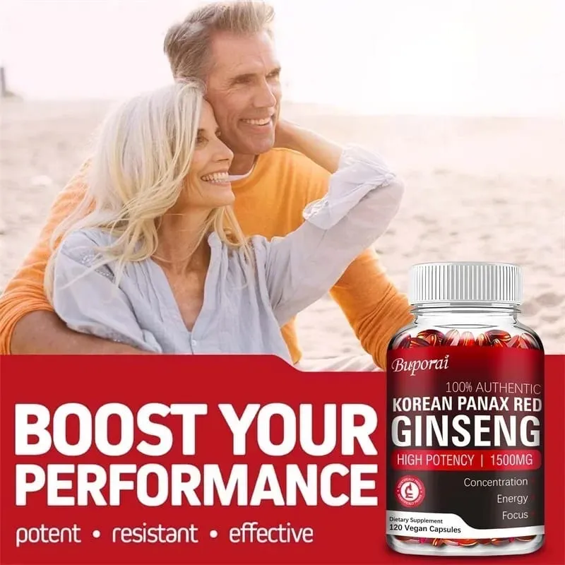 Korean Red Panax Ginseng Capsules - Increases Energy Mood Stamina & Performance Supports Mental Health — image 5