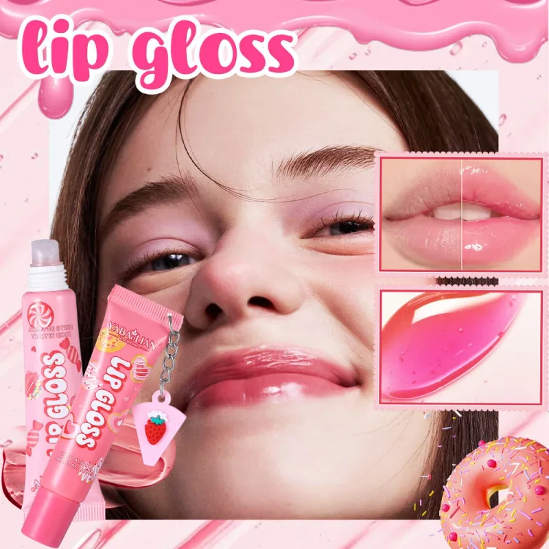 Random 1 Piece Sweet Pendant Lip Gloss Hydrating Plump Lip Oil Transparent Shiny Lip Gloss Cute Cosmetic for Daily Lips Care — image 2