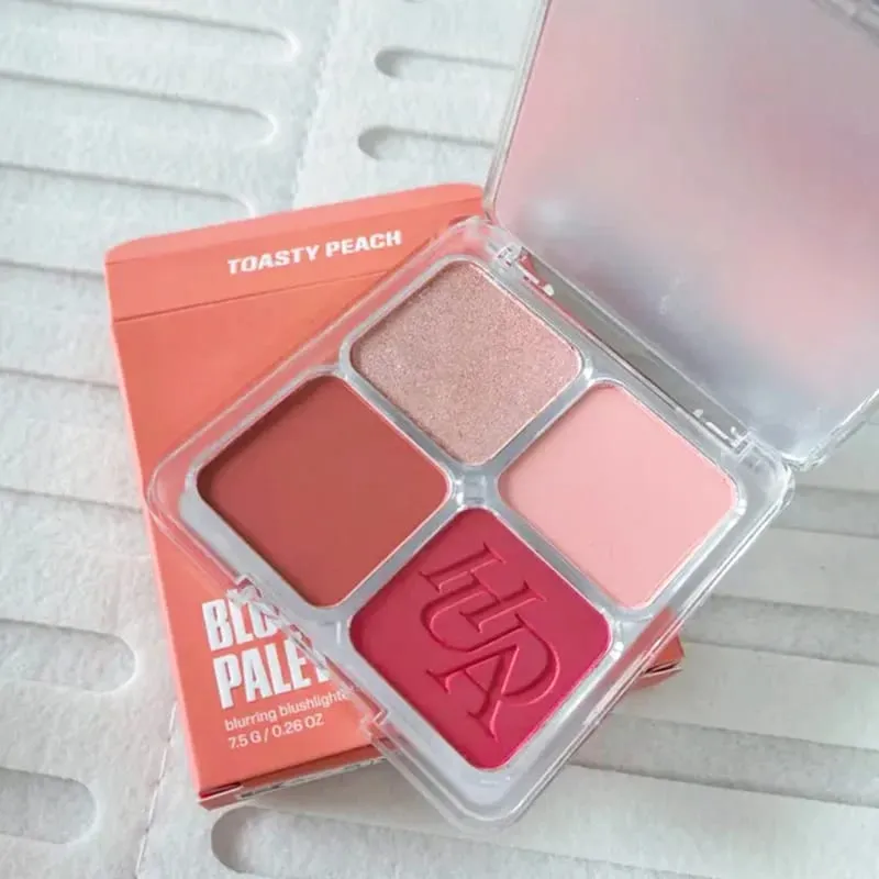 Fine Fitting 4-color Powder Powder Blusher Light Natural Dumb Shiny Durable Waterproof Sweat Resistant Blush Lip Gloss Makeup — image 8