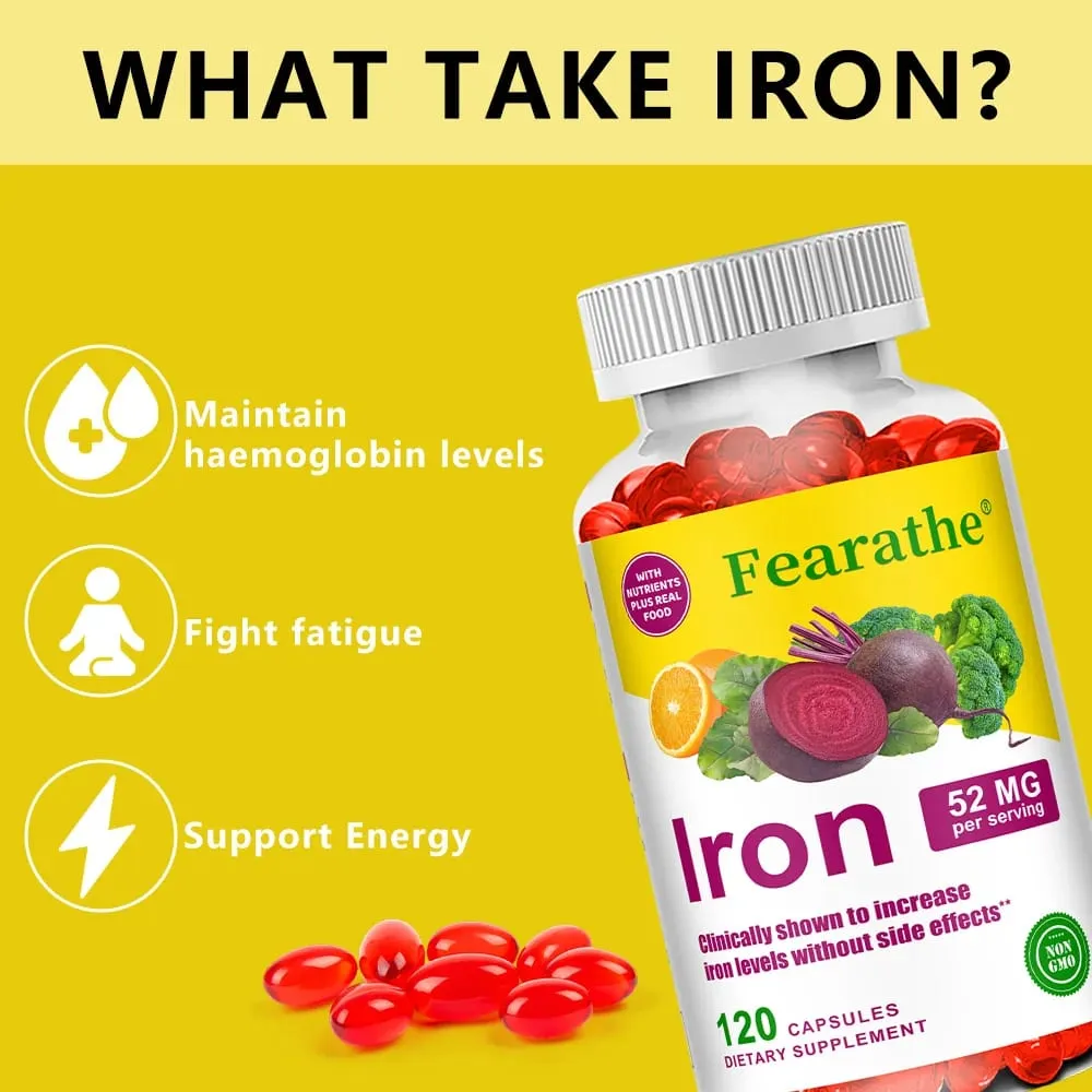 Iron and Vitamin C Supplement - Boosts Energy Focus and Immune Function Supporting Red Blood Cells Improve Immunity Non-GMO — image 5