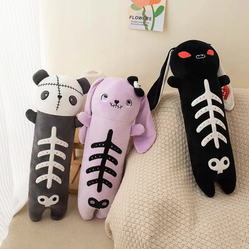 60 cm Horror Goth Peluche Coniglio Panda Peluche Simpatico Corpo Cuscino Halloween Party Decor Regalo Divertente Per Ragazza Ragazzo — image 2