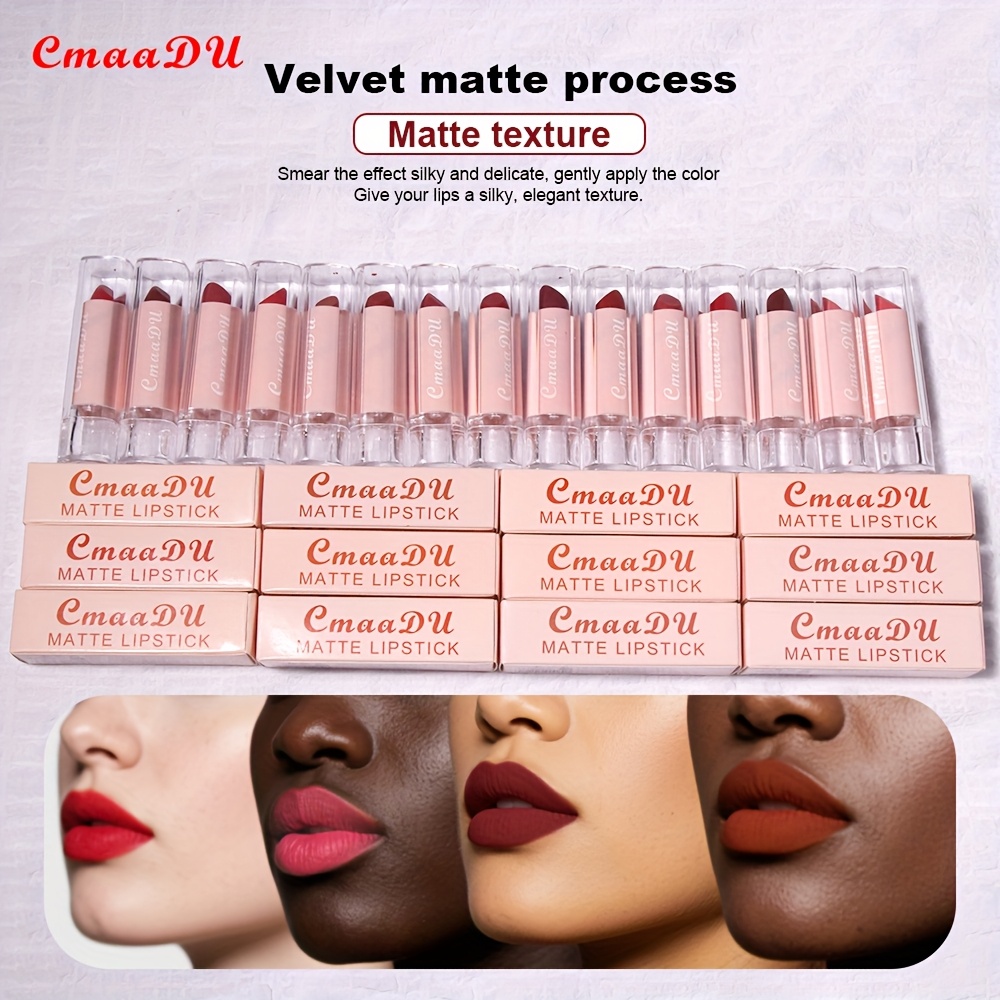 1 Pcs Velvet Matte Lipstick Long-Lasting Non-Stick Cup Waterproof Moisturizing Lip Gloss Fashion Classic Shades For Daily & Date — image 6
