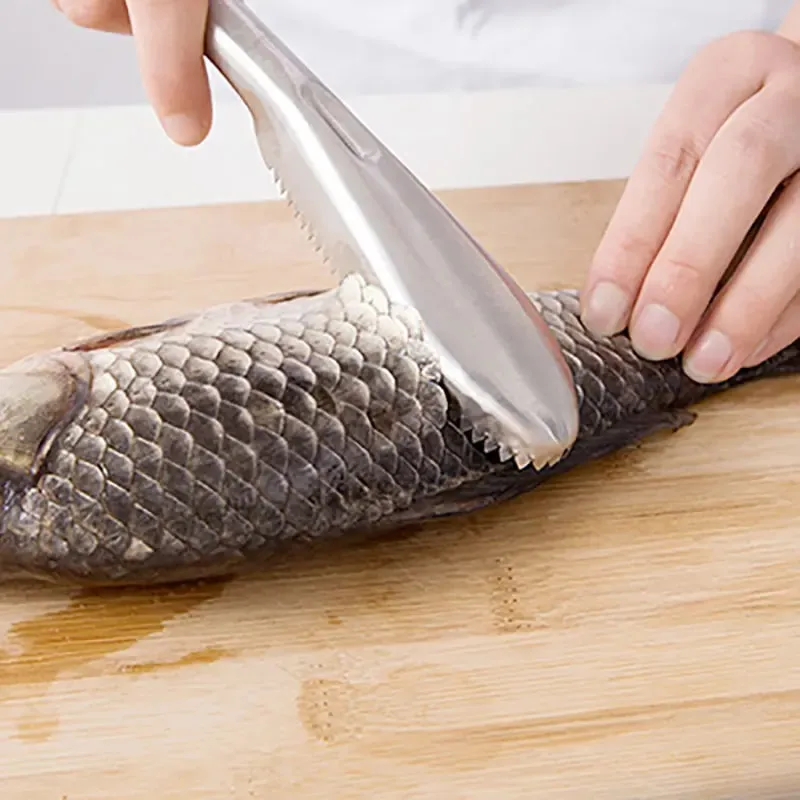 Fast Remove Fish Skin Scaler Brush， Stainless Steel Fish Scales Graters Scraper Easy Kitchen Cleaning Descaler Tool