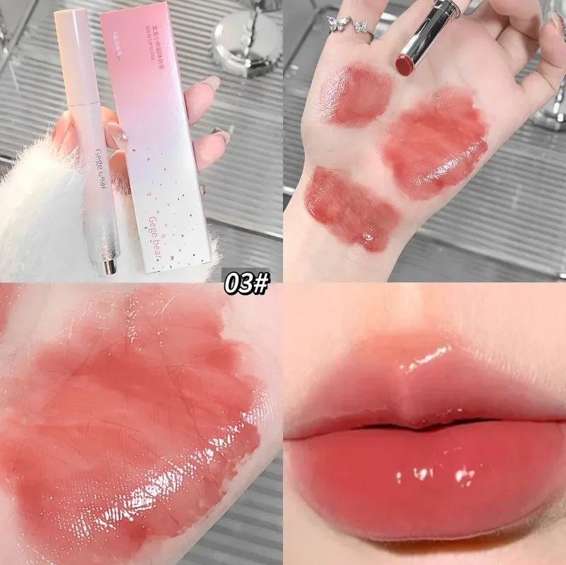 Clear Water Light Solid Lip Gloss Jelly Watery Pink Lipstick Pencil Moisturising Mirror Lipstick Pen Korean Lips Makeup Cosmetic