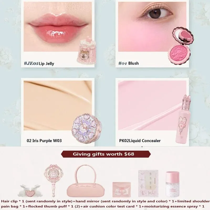 Flower Knows Makeup Gift Set Lip Cream Blush Cushion BB Cream Brightening Concealer Hydrating Essence & Cosmetic Bag All-in-One — image 4