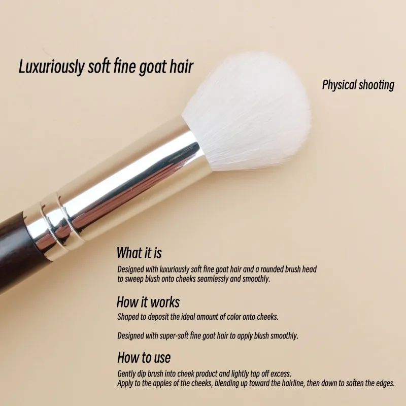 Blush Makeup Brush Powder Natural Fine Goat Hair Luxury Ebony Handle Make Up Brushes Beauty Tools — image 4