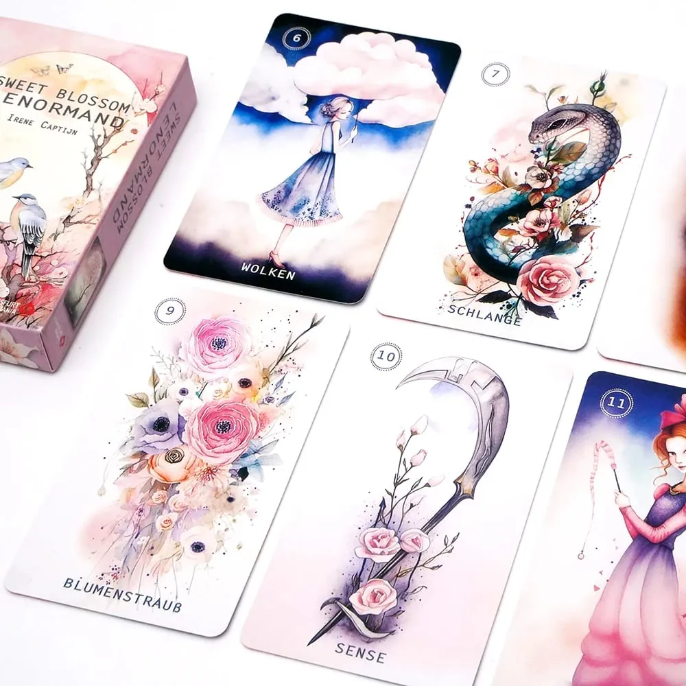Sweet Blossom Lenormand Lenormandkarten auf Deutsch 36 Karten plus 2 zusätzliche Karten Im Booklet werden ausführlich die Geschi — image 3