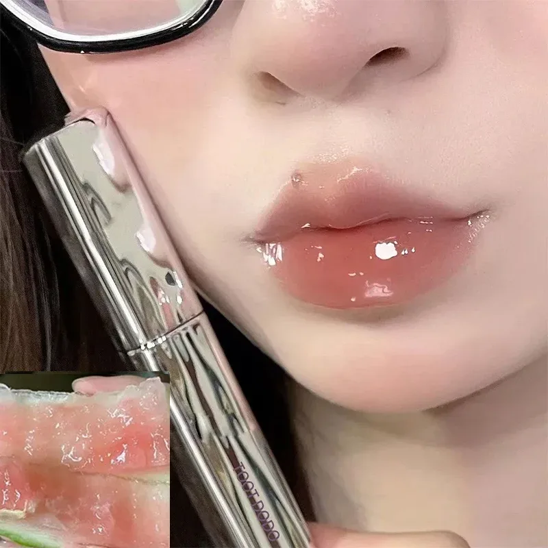 Silver Tube Five-color Clear Water Gloss Lip Gloss Moisturizing Mirror Crystal Jelly Lip Glaze Watery Texture Lip Tint Makeup — image 2