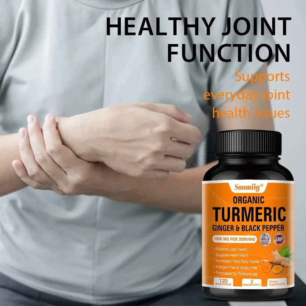 Turmeric Curcumin with Black Pepper Extract 1500mg Joint & Immune Health Support - High Absorption Turmeric Supplement NON-GMO — image 4