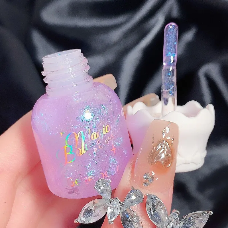 Gege Bear Butterfly Knot Lip Gloss Moisturizing Hydrating Mirror Shine Sparkling Non-Stick Cup Lipstick Beauty Makeup