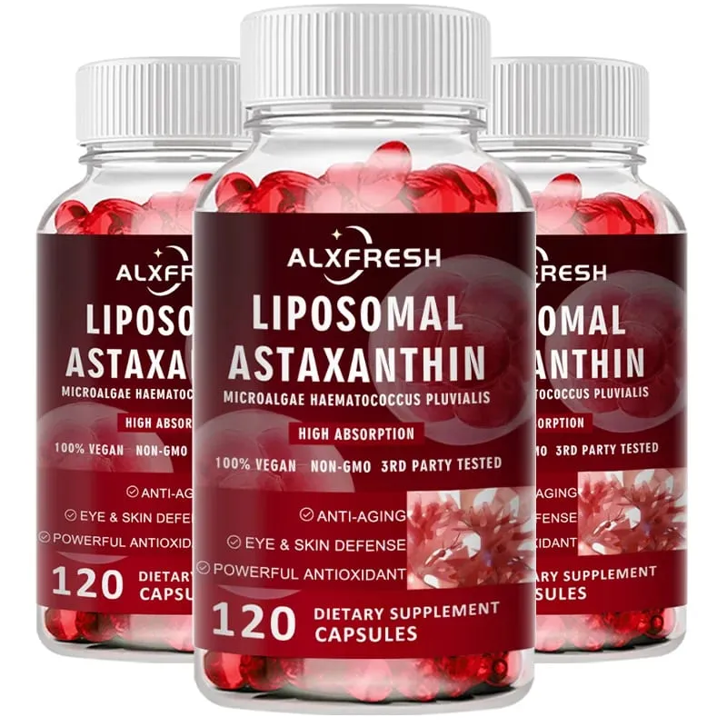 Liposomal Astaxanthin 24mg High Absorption Antioxidant for Eyes Skin Immune Brain Cognitive Support Non GMO Natural Supplement