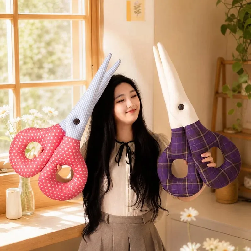 Scissors Plush Pillow Cos Gwen Cute Creative Simulation Cloth Scissors Stuffed Toy Soft Cushion Funny Stress Relief Gift
