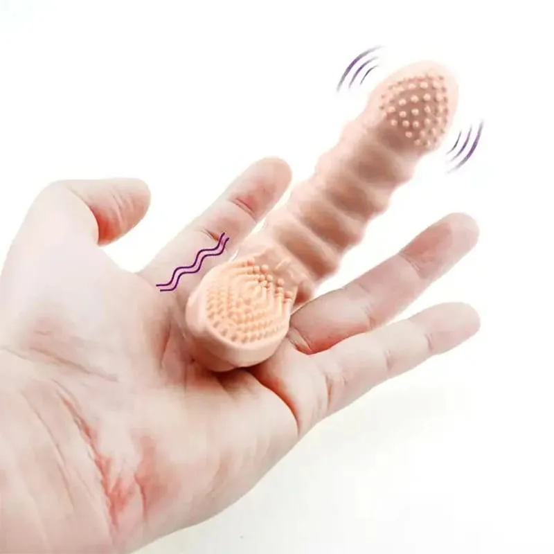 Erotic vibrating finger gloves g-spot stimulation high quality rechargeable finger vibrator couple flirting sex toys — image 1