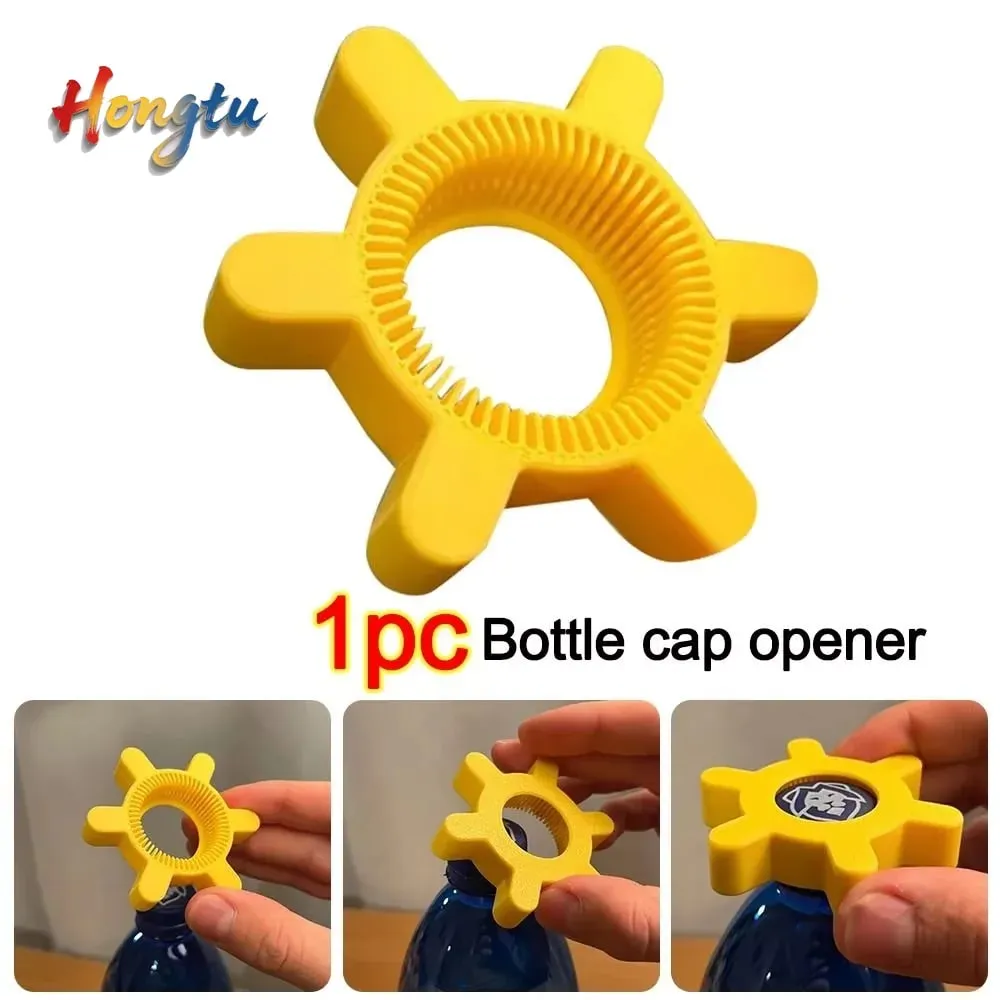 Portable Multi - function Yellow Plastic Bottle Opener | Rotary Design Must - have Kitchen Tool