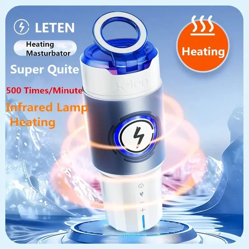 Leten tout à fait et puissance chauffage automatique mâle masturbateur tasse électrique Stroker avec support pour téléphone chauffant jouets sexuels pour adultes — image 2